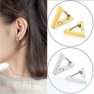 Stainless Steel Triangle Huggie Hoop Earrings